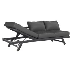 OUTLIV. Atlanta Gartensofa Aluminium/ Olefin Anthrazit/Grau -Outliv outliv atlanta loungeliege aluminium olefin anthrazit grau 1246204 6