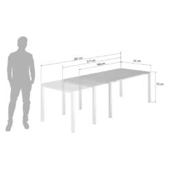 OUTLIV. Ausziehtisch Edelstahl/Glaskeramik Dark Grey -Outliv outliv ausziehtisch 160x220 280x100cm edelstahl keramik dark grey 994601 8 1