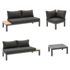OUTLIV. Ben Loungeecke 4-tlg. Aluminium/Sunbrella Anthrazit -Outliv outliv ben loungeset 4 tlg aluminium polster 1379172 3
