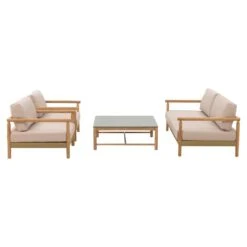 OUTLIV. Berga Loungeset 4-tlg. Rope/Akazie Taupe -Outliv outliv bergen lounge set rope taupe akazie teak look 1267500 4