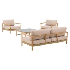 OUTLIV. Berga Loungeset 4-tlg. Rope/Akazie Taupe -Outliv outliv bergen lounge set rope taupe akazie teak look 1267500 5
