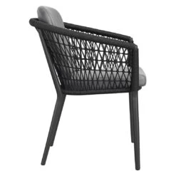 OUTLIV. Bormio Gartensessel Aluminium/Rope Inkl. Kissen Schwarz/Dunkelgrau -Outliv outliv bormio diningsessel aluminium rope inkl kissen 1337273 5