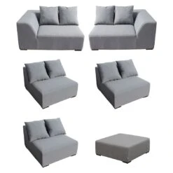 OUTLIV. Buddha Loungeset 6-tlg. Sunbrella Schwarz/Flanelle -Outliv outliv buddha loungegruppe 6tlg sunbrella schwarz flanelle 1195659 3