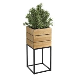 OUTLIV. Flora Pflanztopf 40x41x92cm Schwarz/Wildeiche -Outliv outliv by detlef steves flora pflanztopf 40x41x92cm 1354169 8