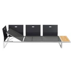 OUTLIV. Capri Gartensofa Schwarz -Outliv outliv capri 3 sitzersofa edelstahl teak inklusive kissen schwarz 1168940 4