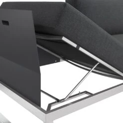 OUTLIV. Capri Gartensofa Schwarz -Outliv outliv capri 3 sitzersofa edelstahl teak inklusive kissen schwarz 1168940 7