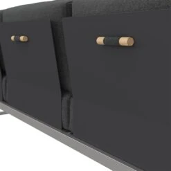 OUTLIV. Capri Gartensofa Schwarz -Outliv outliv capri 3 sitzersofa edelstahl teak inklusive kissen schwarz 1168940 9