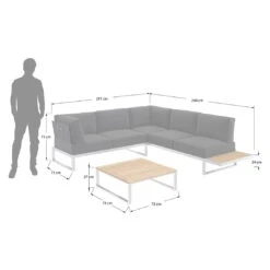OUTLIV. Capri Ecklounge 3tlg Edelstahl/Teak Schwarz -Outliv outliv capri loungegruppe 3tlg edelstahl teak schwarz 1182393 11