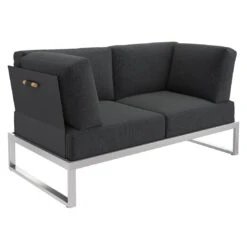 OUTLIV. Capri Ecklounge 3tlg Edelstahl/Teak Schwarz -Outliv outliv capri loungegruppe 3tlg edelstahl teak schwarz 1182393 5