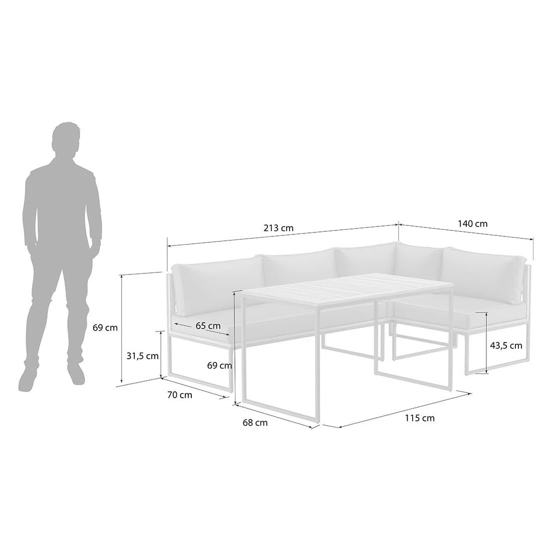 OUTLIV. Floris Dininglounge 3-tlg. Stahl/Akazie Schwarz/Grau OUTLIV. Floris Dininglounge 3-tlg. Stahl/Akazie Schwarz/Grau -Outliv outliv floris dininglounge 3 tlg stahl akazie schwarz grau 1241353 11