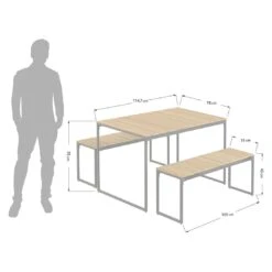 OUTLIV. Floris Gartenmöbel-Set 3-tlg. Mit Tisch 115x78cm Schwarz -Outliv outliv floris diningset 115cm 3 tlg stahl akazie schwarz 1241375 10