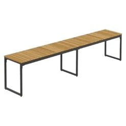 OUTLIV. Floris Gartenmöbel-Set 3-tlg. Mit Tisch 210x78cm Schwarz -Outliv outliv floris diningset 210cm 3 teilig stahl akazie schwarz 1239813 7