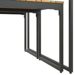 OUTLIV. Floris Gartenmöbel-Set 3-tlg. Mit Tisch 160x78cm Schwarz -Outliv outliv floris diningset 3 teilig stahl akazie schwarz 1083635 8