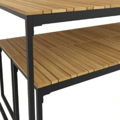 OUTLIV. Floris Gartenmöbel-Set 3-tlg. Mit Tisch 160x78cm Schwarz -Outliv outliv floris diningset 3 teilig stahl akazie schwarz 1083635 9