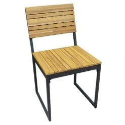 OUTLIV. Floris Stuhl Stahl/Akazie Schwarz/Natur