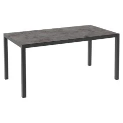 OUTLIV. Gartentisch 160x90cm Aluminium/Glas Keramikoptik Anthrazit/Dark Grey