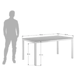 OUTLIV. Gartentisch 160x90cm Edelstahl/HPL Silber/Zement Dunkel -Outliv outliv gartentisch 160x90cm edelstahl hpl 1372198 6