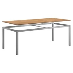 OUTLIV. Gartentisch 220x100 Cm Edelstahl/Teak Silber/Natur -Outliv outliv gartentisch 220x100 cm edelstahl teak 1446481 5