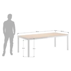 OUTLIV. Gartentisch 220x100 Cm Edelstahl/Teak Silber/Natur -Outliv outliv gartentisch 220x100 cm edelstahl teak 1446481 6