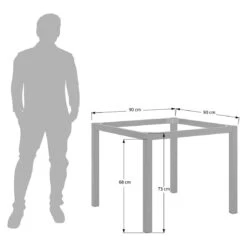 OUTLIV. Gartentisch 90x90 Cm Aluminium/Keramik-Glas Anthrazit/Dark Grey -Outliv outliv gartentisch 90x90 cm aluminium keramik glas 1426769 11