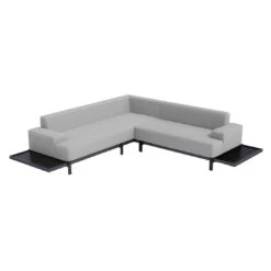 OUTLIV. By Detlef Steves Glamour Ecklounge 3-tlg. Aluminium/Sunbrella Schwarz/Flanelle -Outliv outliv glamour loungeecke 3 tlg aluminium sunbrella 1379865 4