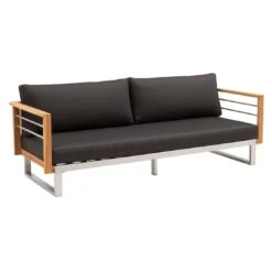 OUTLIV. Hawaii Ecklounge Edelstahl/Teak/Polster Dunkelgrau -Outliv outliv hawaii loungeecke edelstahl teak polster 1340782 7
