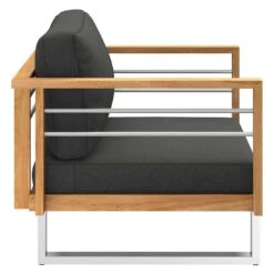 OUTLIV. Hawaii Loungesessel Edelstahl/Teak/Polster Dunkelgrau -Outliv outliv hawaii loungesessel edelstahl teak polster dunkelgrau 1226173 5