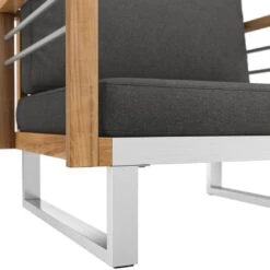 OUTLIV. Hawaii Loungesessel Edelstahl/Teak/Polster Dunkelgrau -Outliv outliv hawaii loungesessel edelstahl teak polster dunkelgrau 1226173 7