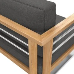 OUTLIV. Hawaii Loungesessel Edelstahl/Teak/Polster Dunkelgrau -Outliv outliv hawaii loungesessel edelstahl teak polster dunkelgrau 1226173 8