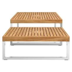 OUTLIV. Hawaii Loungetische 2er Set Edelstahl/Teak Natur -Outliv outliv hawaii loungetische 2er set edelstahl teak natur 1101576 4