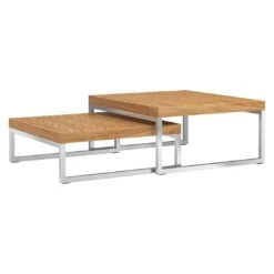 OUTLIV. Hawaii Loungeset 4-tlg. Edelstahl/Teak/Polster Dunkelgrau -Outliv outliv hawaii sofagruppe 4 tlg edelstahl teak polster 1340760 8