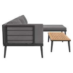 OUTLIV. India Ecklounge 3-tlg. Stahl/Akazie Anthrazit/Natur -Outliv outliv india loungeecke 3 tlg stahl akazie 1435151 6