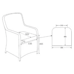 OUTLIV. Java Gartensessel Geflecht/Polyester Natur/Anthrazit -Outliv outliv java diningsessel geflecht polyester natur anthrazit 990476 6