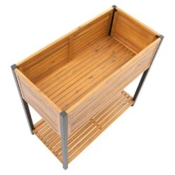 OUTLIV. Bern Hochbeet 90x45x90cm Stahl/Akazie Schwarz/Natur -Outliv outliv ko tao hochbeet 90x45x90cm stahl akazie 1343114 4