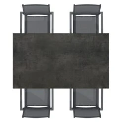 OUTLIV. Kobe Gartenmöbel-Set 5-tlg. Tisch 160/217/267x91cm Anthrazit/Zement Dunkel -Outliv outliv kobe gartenmoebel set 5 tlg tisch 160 217 267x91cm 1495090 5