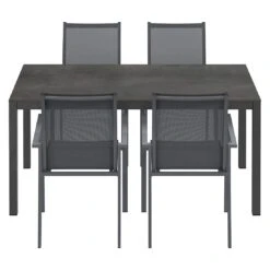 OUTLIV. Kobe Gartenmöbel-Set 5-tlg. Tisch 160x90cm Anthrazit/Zement Dunkel 2 OUTLIV. Kobe Gartenmöbel-Set 5-tlg. Tisch 160x90cm Anthrazit/Zement Dunkel -Outliv outliv kobe gartenmoebel set 5 tlg tisch 160x90cm 1495068 3