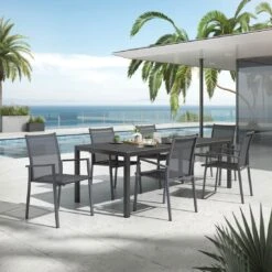 OUTLIV. Kobe Gartenmöbel-Set 7-tlg. Tisch 220x100cm Anthrazit/Bromo