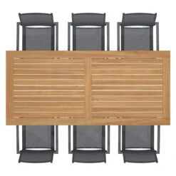 OUTLIV. Kobe Gartenmöbel-Set 7-tlg. Tisch 220x100cm Anthrazit/Natur -Outliv outliv kobe gartenmoebel set 7 tlg tisch 220x100cm 1495035 4