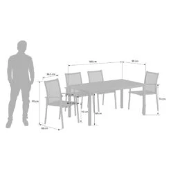 OUTLIV. Kobe Gartenmöbelset 5-tlg.Tisch 160x90cm Anthrazit Anthrazit -Outliv outliv kobe gartenmoebelset 5 tlg tisch 160x90cm anthrazit 1423601 11