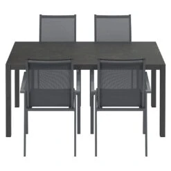 OUTLIV. Kobe Gartenmöbelset 5-tlg.Tisch 160x90cm Anthrazit Anthrazit -Outliv outliv kobe gartenmoebelset 5 tlg tisch 160x90cm anthrazit 1423601 3
