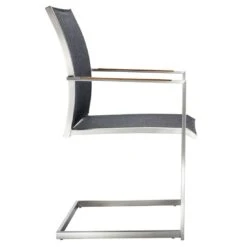 OUTLIV. Kreta Freischwinger Edelstahl/Textilene Silber/Coal -Outliv outliv kreta freischwinger aluminium rope 1365895 3