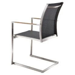 OUTLIV. Kreta Freischwinger Edelstahl/Textilene Silber/Coal -Outliv outliv kreta freischwinger aluminium rope 1365895 4