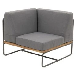 OUTLIV. Largo Ecklounge Stahl/Kunstfaser Anthrazit/Royal Dark Grey -Outliv outliv largo loungeecke 5tlg stahl pulver akazie kissen anthrazit grau 1205394 11