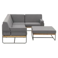 OUTLIV. Largo Ecklounge Stahl/Kunstfaser Anthrazit/Royal Dark Grey -Outliv outliv largo loungeecke 5tlg stahl pulver akazie kissen anthrazit grau 1205394 6