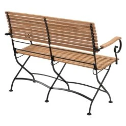 OUTLIV. Lindau Gartenbank 120x59 Cm Stahl/Teak Dunkelgrau -Outliv outliv lindau 2 sitzer bank 120x59 cm stahl teak 1346150 4