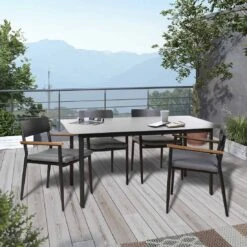 OUTLIV. Lorenzo Dininggruppe 5tlg. Aluminium/Polster Anthrazit -Outliv outliv lorenzo dininggruppe 5tlg aluminium polster 1298883 11