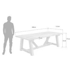 OUTLIV. Marbella Gartenmöbel-Set 3-tlg. Tisch 240x110cm Natur -Outliv outliv marbella gartenmoebel set 3 tlg tisch 240x110cm 1482671 6