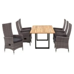 OUTLIV. Mexico Gartenmöbelset 7-tlg. Mit Tisch 200x100cm Grau/Schwarz -Outliv outliv mexico gartenmoebelset 7 tlg mit tisch 200x100cm 1408828 3