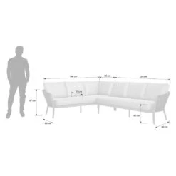 OUTLIV. Monet Ecklounge Aluminium/Rope Inkl. Kissen Schwarz/Dunkelgrau -Outliv outliv monet loungeecke aluminium rope inkl kissen 1412887 3