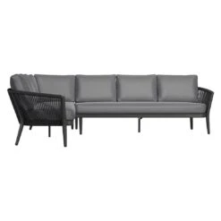 OUTLIV. Monet Ecklounge Aluminium/Rope Inkl. Kissen Schwarz/Dunkelgrau -Outliv outliv monet loungeecke aluminium rope inkl kissen 1412887 4